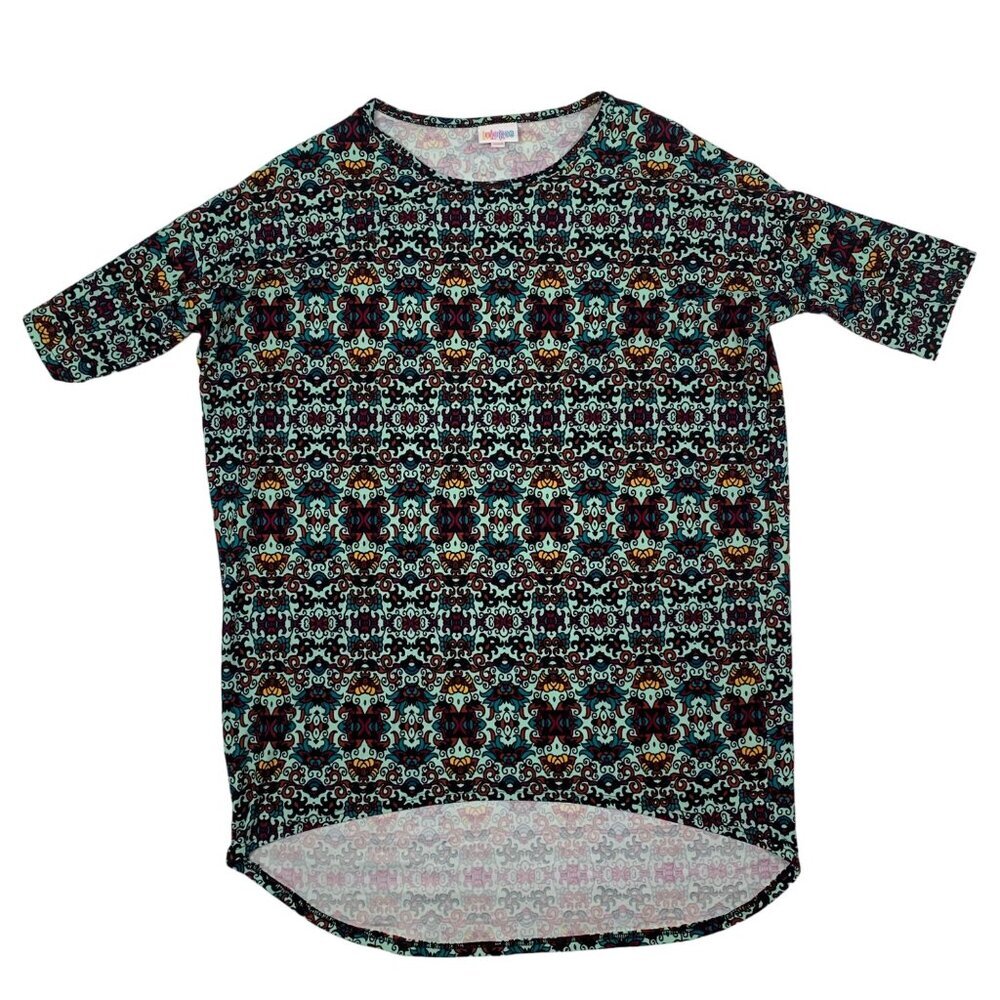 LuLaRoe XS Simply Comfortable Women's Irma Tunic Top Graphic Print Short Sleeve
